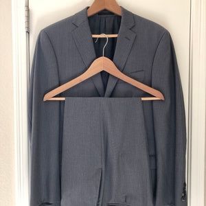 Calvin Klein Gray Pinstripe Suit